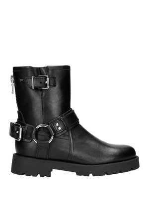 Cowboy/biker ankle boot - black