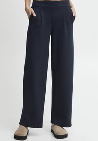 ICHI - LONG WIDE - Pantalon classique - total eclipse Image miniature 1