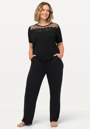 Ulla Popken BRODERIE ANGLAISE DETAIL SET - Conjunto De Pijama - Earth