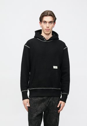 CONTRAST STITCH HOODIE - Mikina - black