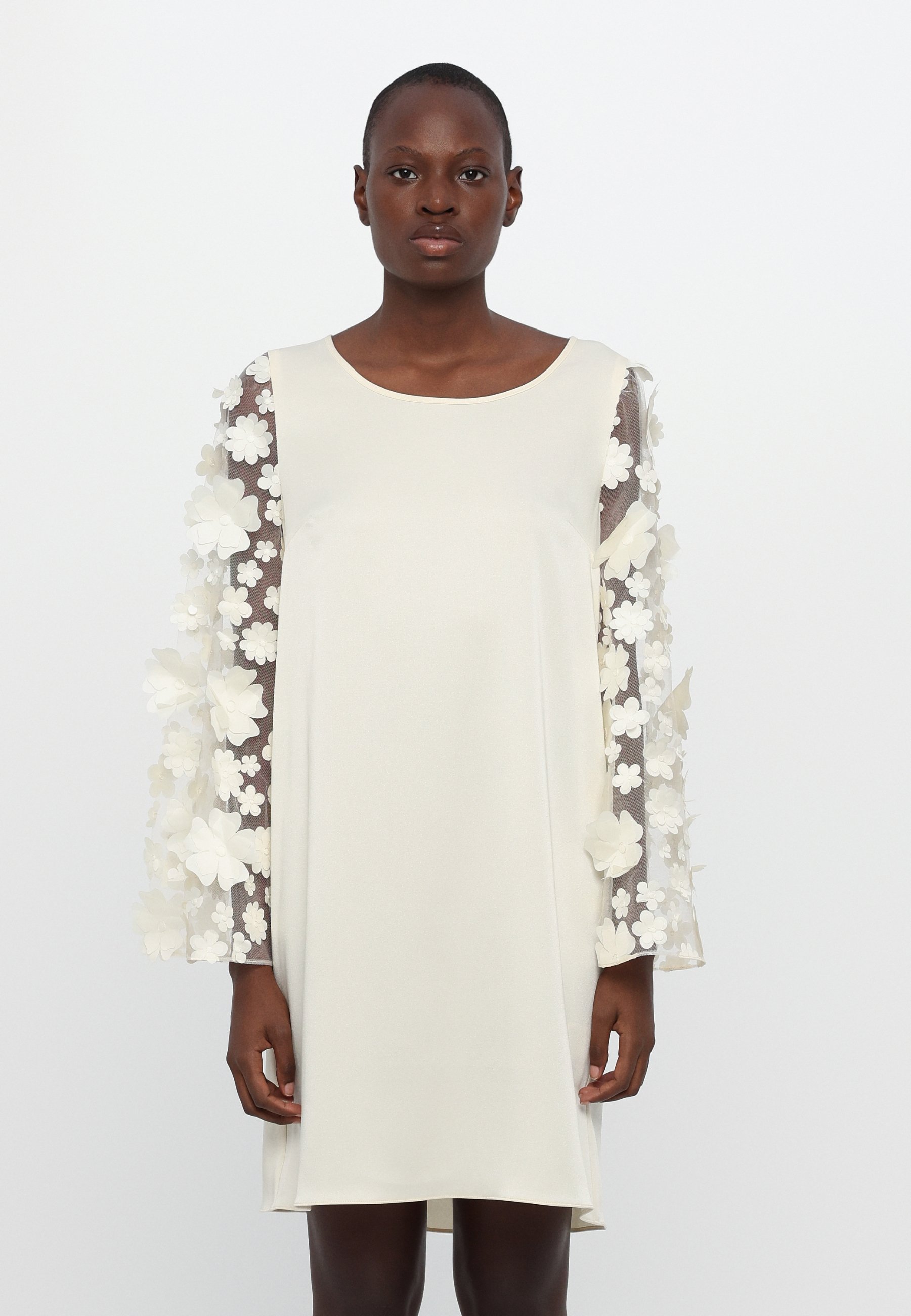 love triangle floral embroidered long sleeve dress in white Maisone Broderie Maxi Dress | White | Womens main image 0