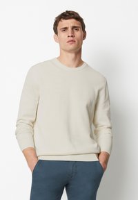 Marc O'Polo CREWNECK - Strickpullover - white cotton