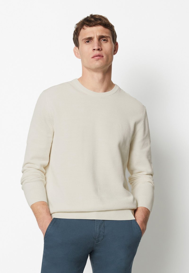 Marc O'Polo CREWNECK - Strickpullover - white cotton