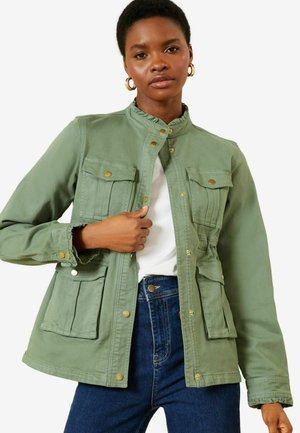 FRONT POCKET - Džínová bunda - khaki green
