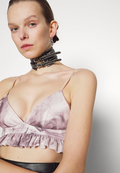 ROKH BRA RUFFLES - Μπλούζα - purple