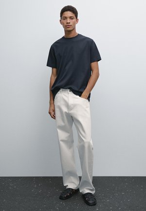 WIDE FIT SHORT SLEEVE WITH CREW NECK - T-shirt basic - dark blue