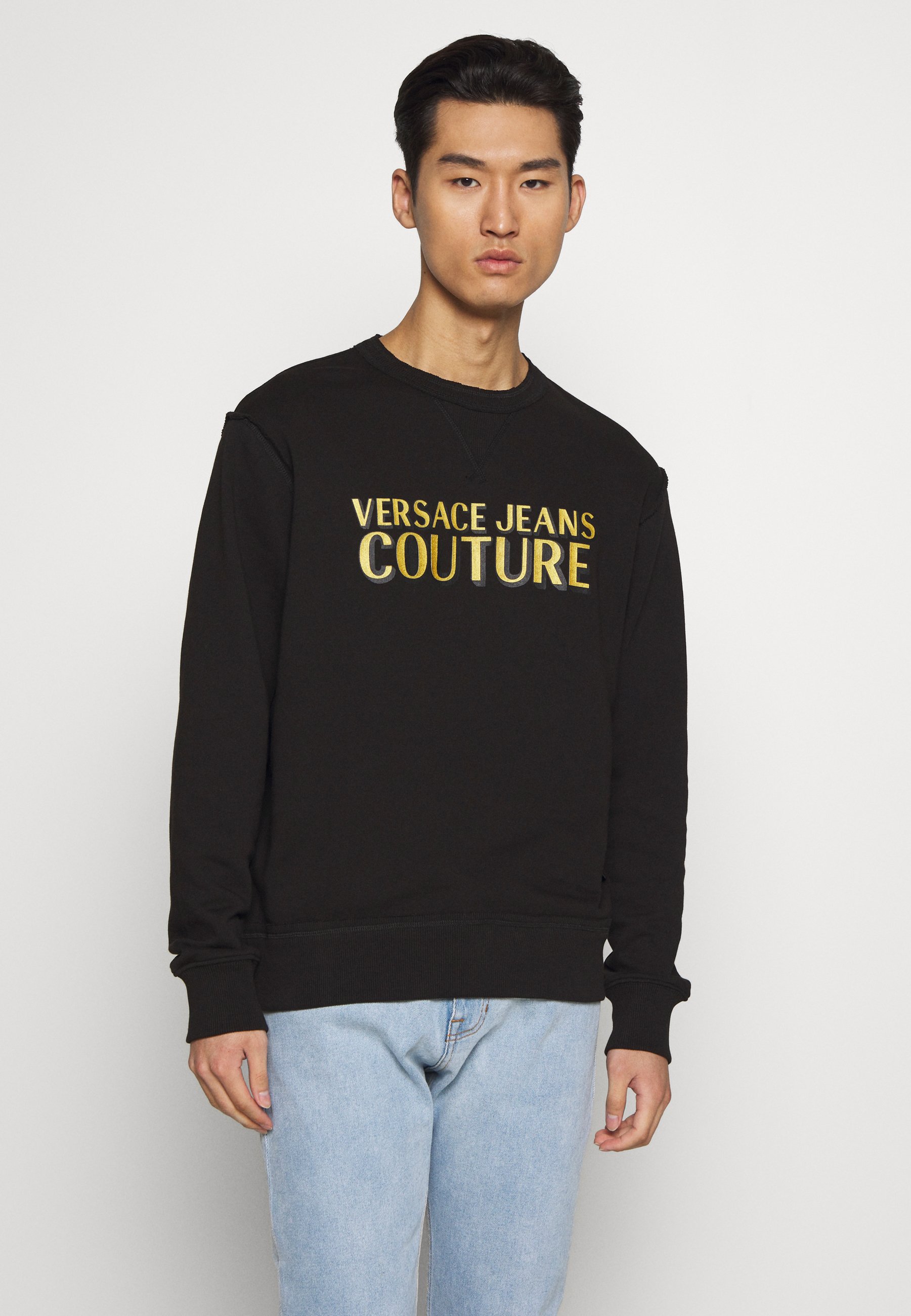 Versace Jeans Couture LOGO Sweatshirt black Zalando.no Versace Jeans Couture CREW LABEL LOGO - Sweatshirt - black