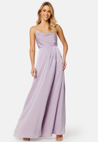 WATERFALL HIGH SLIT SATIN GOWN - Galajurk - lilac