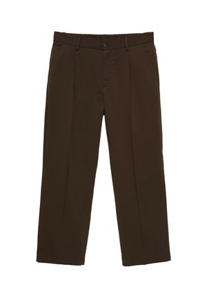 PULL&BEAR, WIDE-LEG - SMART TROUSERS - Bukser - dark brown