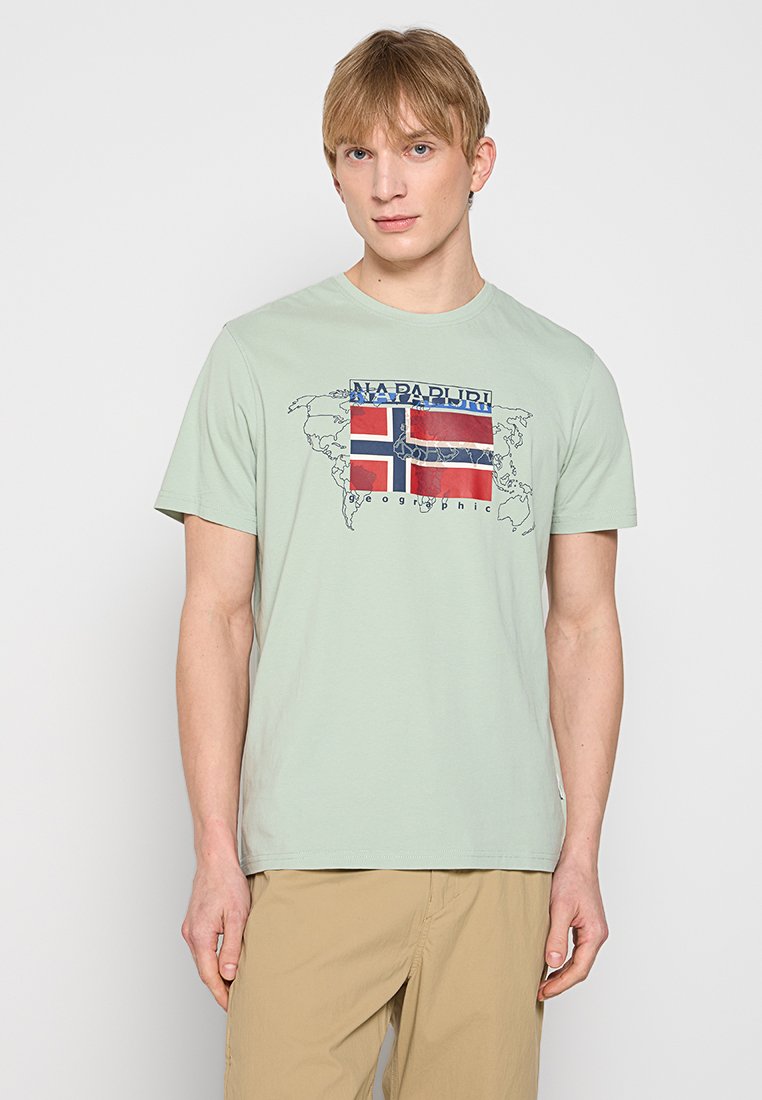 Napapijri T-shirt print mintgroen Napapijri T-shirt print mintgroen