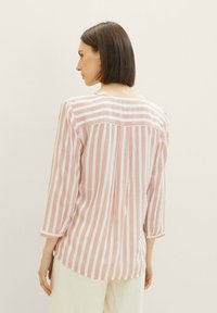 TOM TAILOR Blouse - rose offwhite vertical stripe