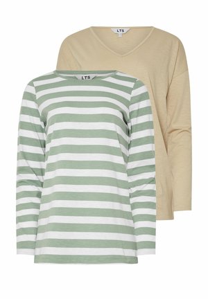 2 PACK - Langærmet T-shirt - beige