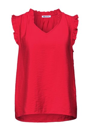 Street One, BLUSENTOP MIT V-NECK UND RÜSCHEN - Blouse - salsa red