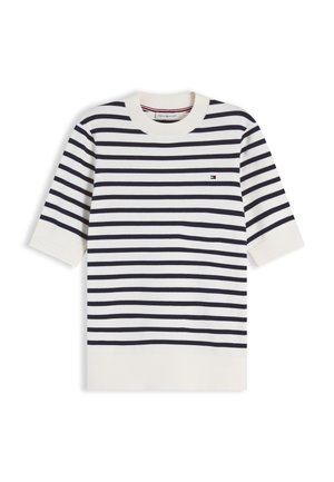 Tommy Hilfiger, FINE - Camiseta estampada - ivory petal/dark navy breton