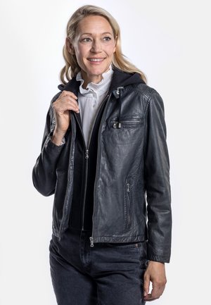 NEDAMARA - Leather jacket - anthrazit