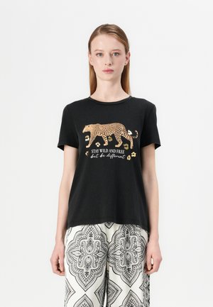 VMFEO O NECK - Print T-shirt - black