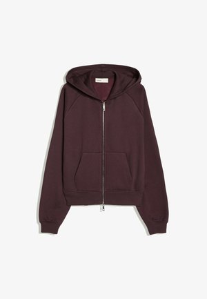 Bershka, ZIP-UP PLUSH HOODED JACKET - Felpa con zip - mauve