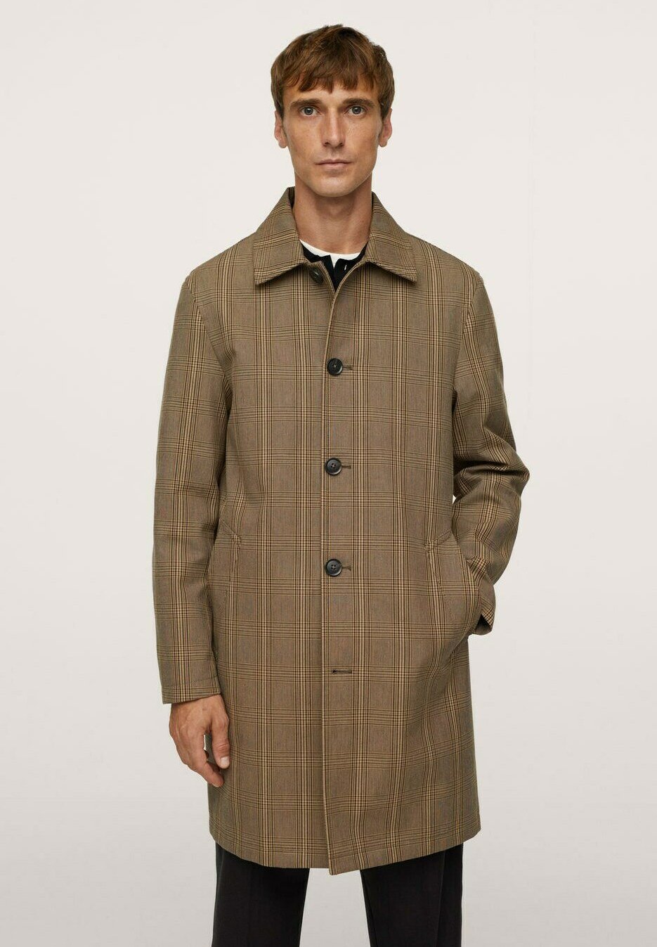 mango check coat