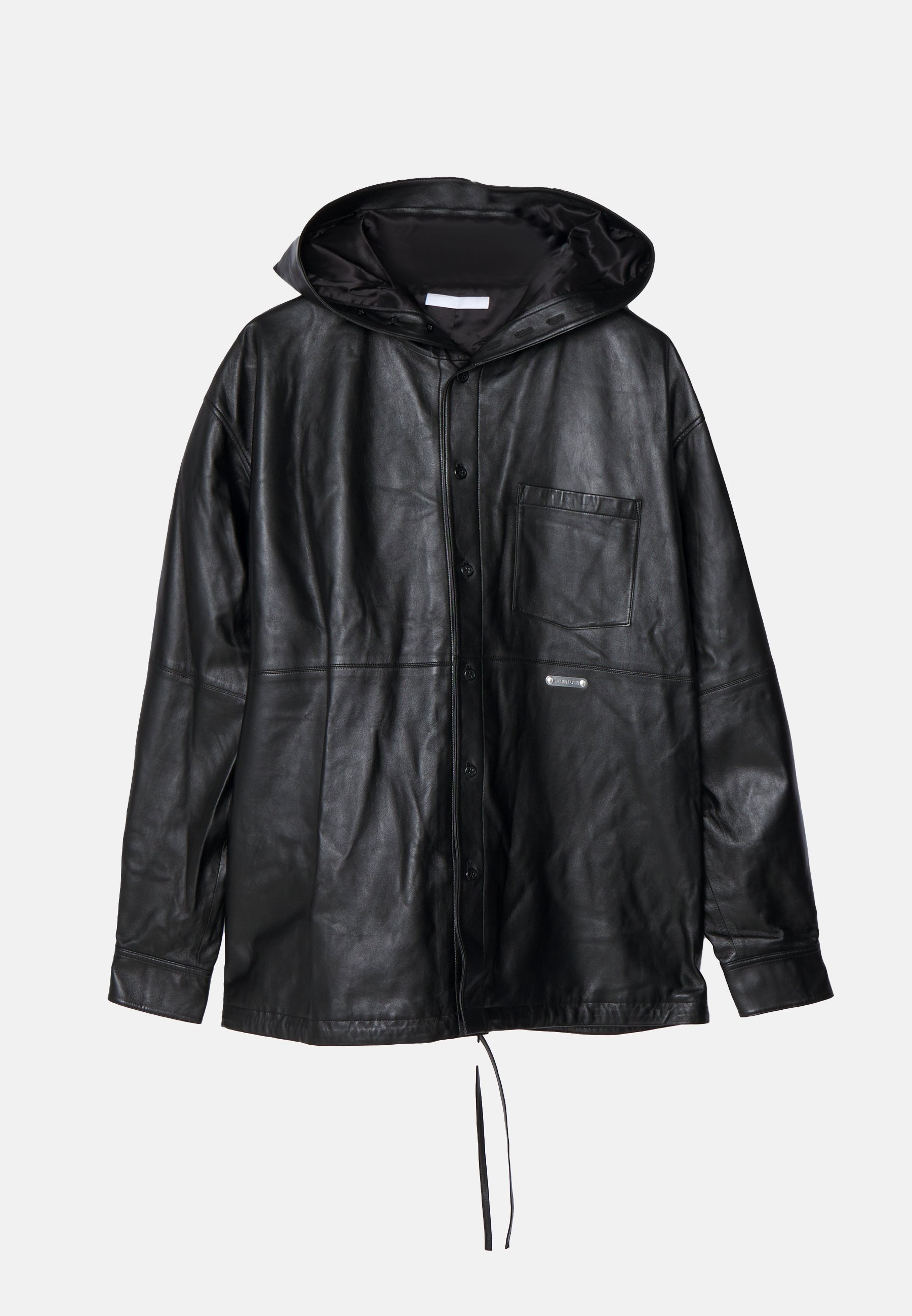 Helmut Lang HOODIE PAPERY - Leather jacket - black - Zalando.co.uk