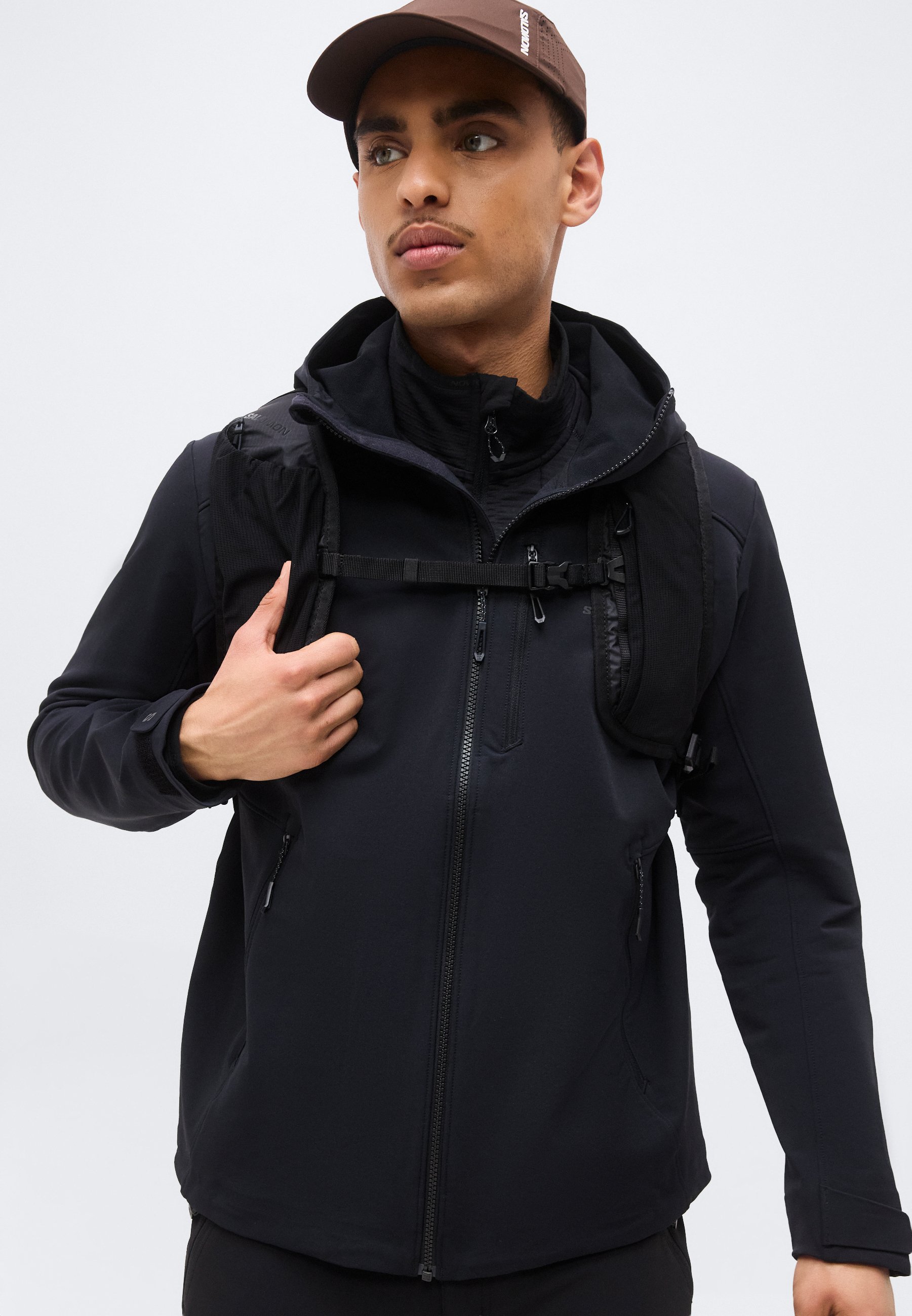 Salomon OUTPEAK - Soft shell jacket - deep black/black - Zalando.co.uk
