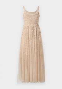 SEQUIN GISELLE SMOCKED CAMI ANKLE GOWN - Galajurk - butterscotch