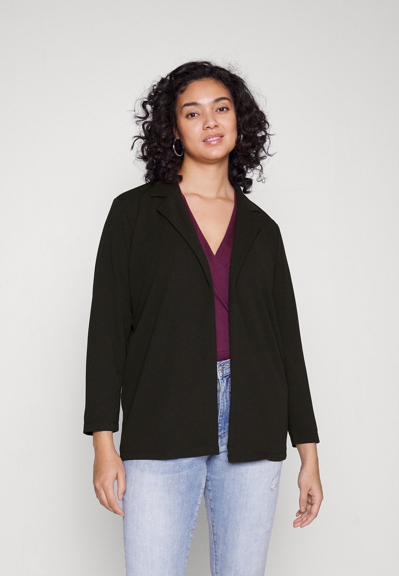 Cazadora Only Carmakoma Emmy Negro De Polipiel Para Muje