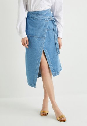 ENVELOP MIDI - Falda cruzada - light blue