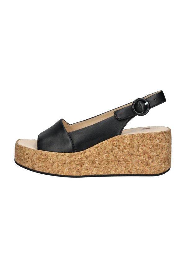 Plateausandalette - schwarz