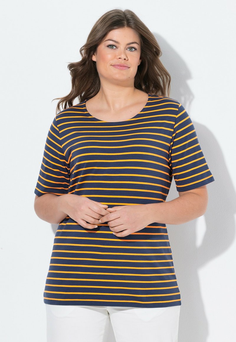 LAURASØN RINGEL RUNDHALS - Camiseta estampada - navy blue