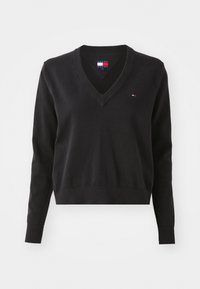 ESSENTIAL V NECK SWEATER - Džemper - black