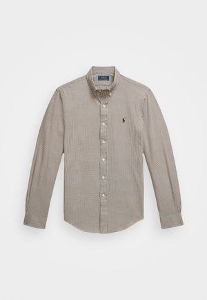 CUSTOM HOUNDSTOOTH STRETCH POPLIN - Camicia - brown fairwy