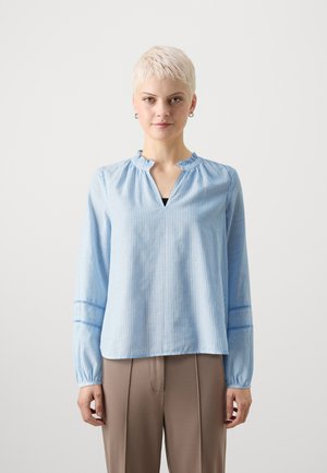 VMISABELL DETAIL VNECK TOP - Bluse - marina/white