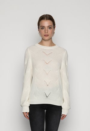 VIENIA O NECK - Sweter - white alyssum