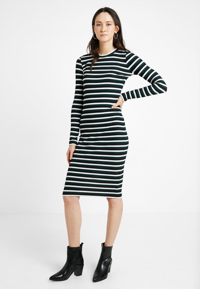 Vestido de tubo - black/white/green