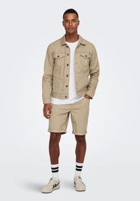 Only & Sons ONSPLY LIFE - Kratke hlače od trapera - chinchilla