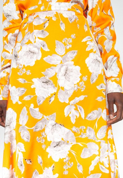 Erdem MIDI LENGTH TIERED SKIRT - Φούστα σε γραμμή Α - orange/white