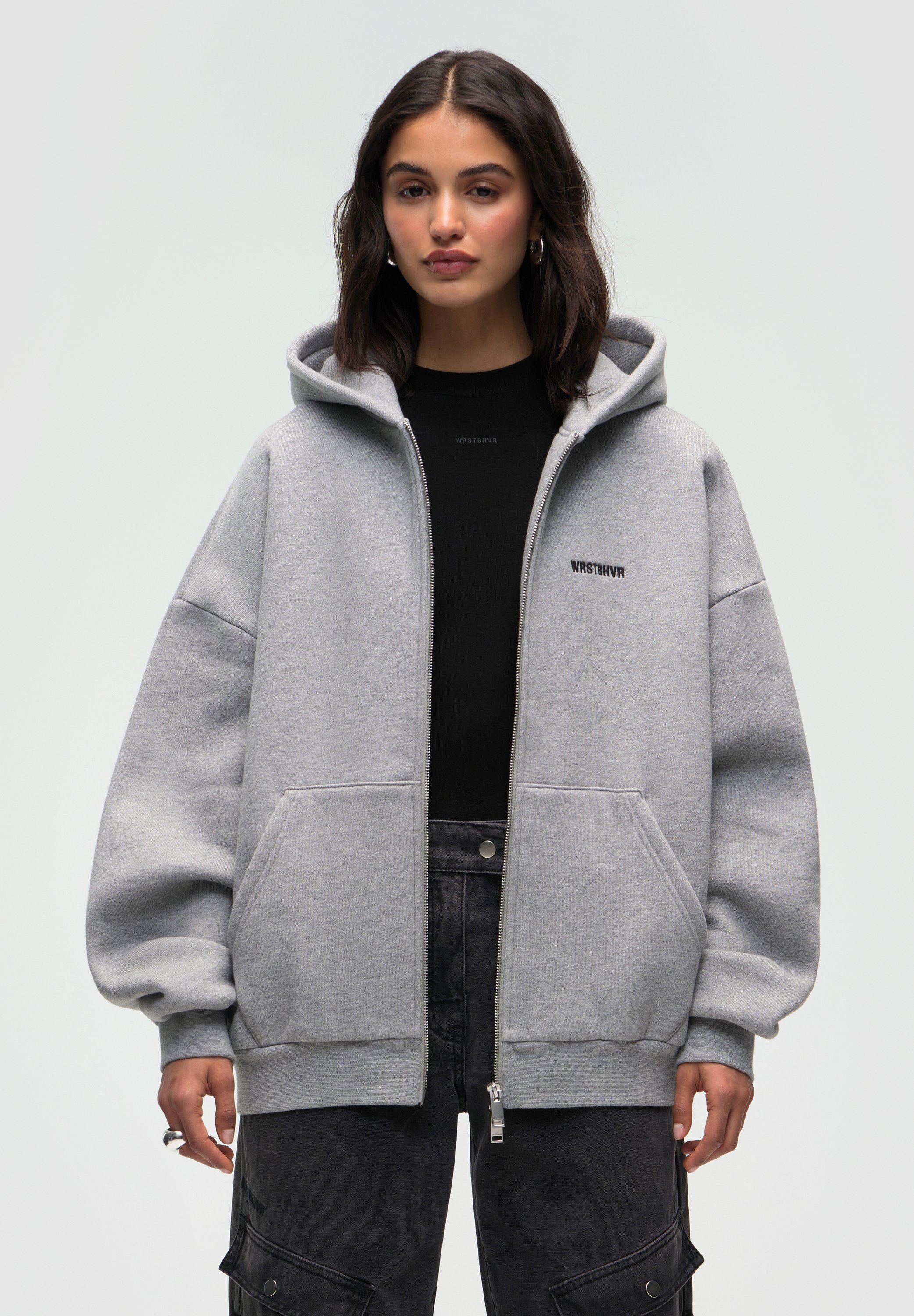 WRSTBHVR DIAGO V2 HOODED - Zip-up sweatshirt - gray melange/grey