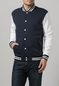 Urban Classics 2 TONE COLLEGE  - Sudadera con cremallera - navy/white
