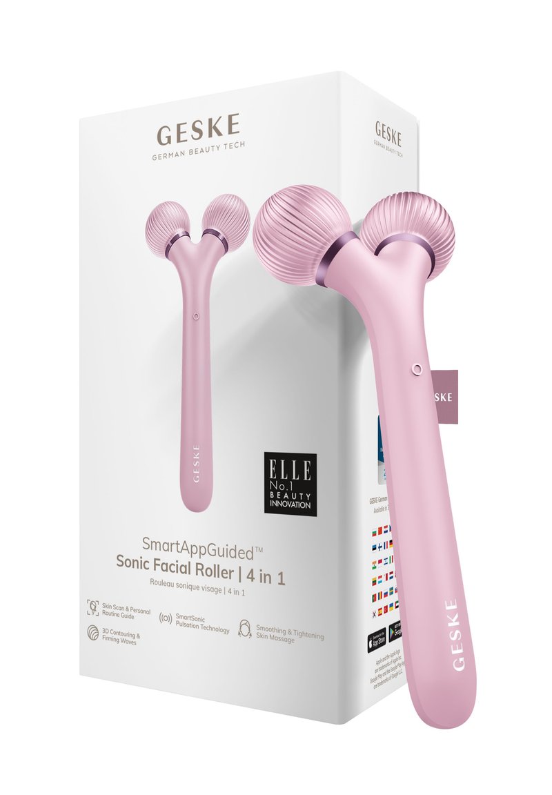 GESKE GESKE SONIC FACIAL ROLLER | 4 IN 1 - ELECTRONIC TOOLS | SMARTAPPGUIDED™ - GESKE - Skincare tool - pink