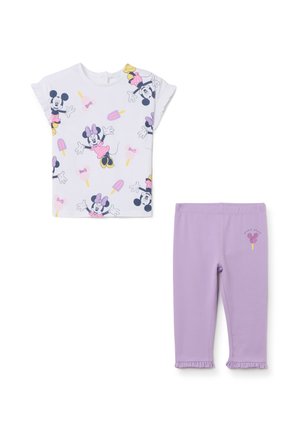Leggings - white purple