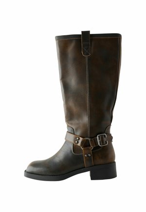 Kovbojské/motorkářské kozačky - chocolate brown