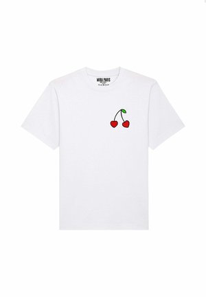 CHERRY PRINT HEAVYWEIGHT - Print T-shirt - white
