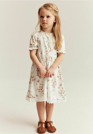 Newbie, FLORAL DRESS WITH PUFF SLEEVES - Robe en jersey - off-white