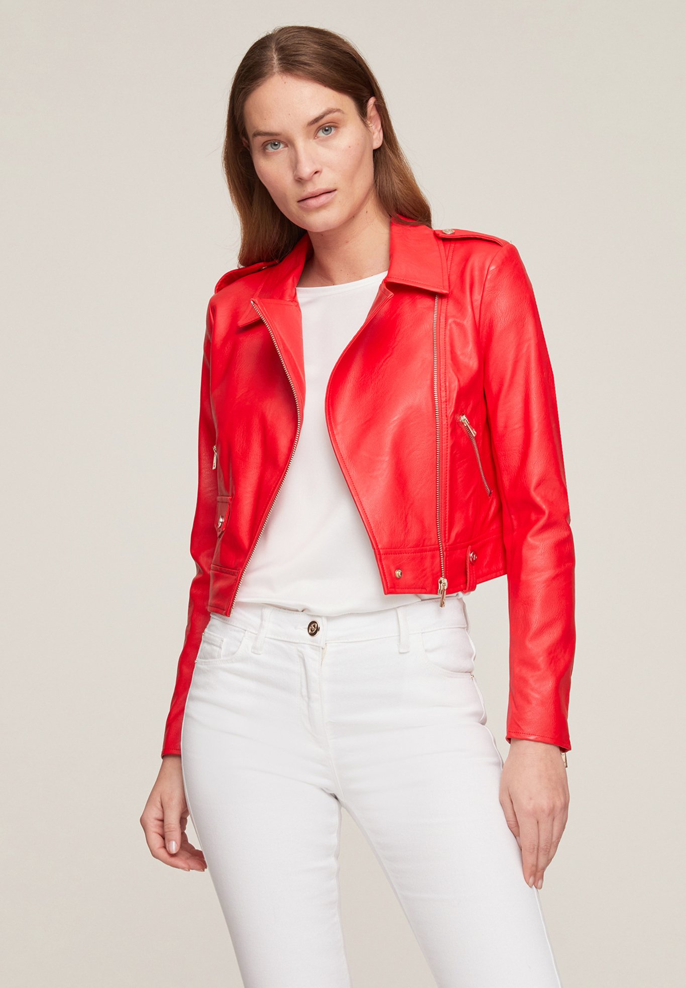 Motivi Giacca di pelle - rosso - Zalando.it