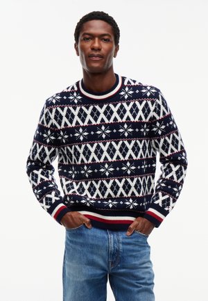 Tommy Hilfiger, FAIR ISLE WOOL BLEND JUMPER - Пуловер - navy blue/ivory/regatta/tawny