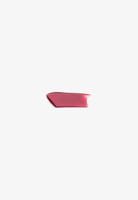 Pink lipstick with a glossy finish, featuring a pointed tip and smooth texture, showing slight wear at the edge.