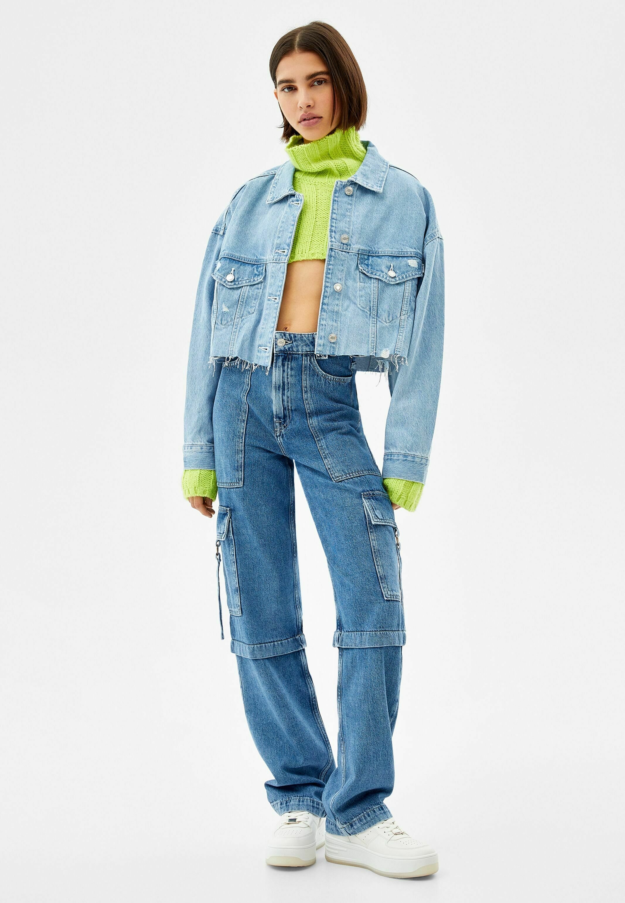 Bershka Giacca di jeans - light blue/celeste - Zalando