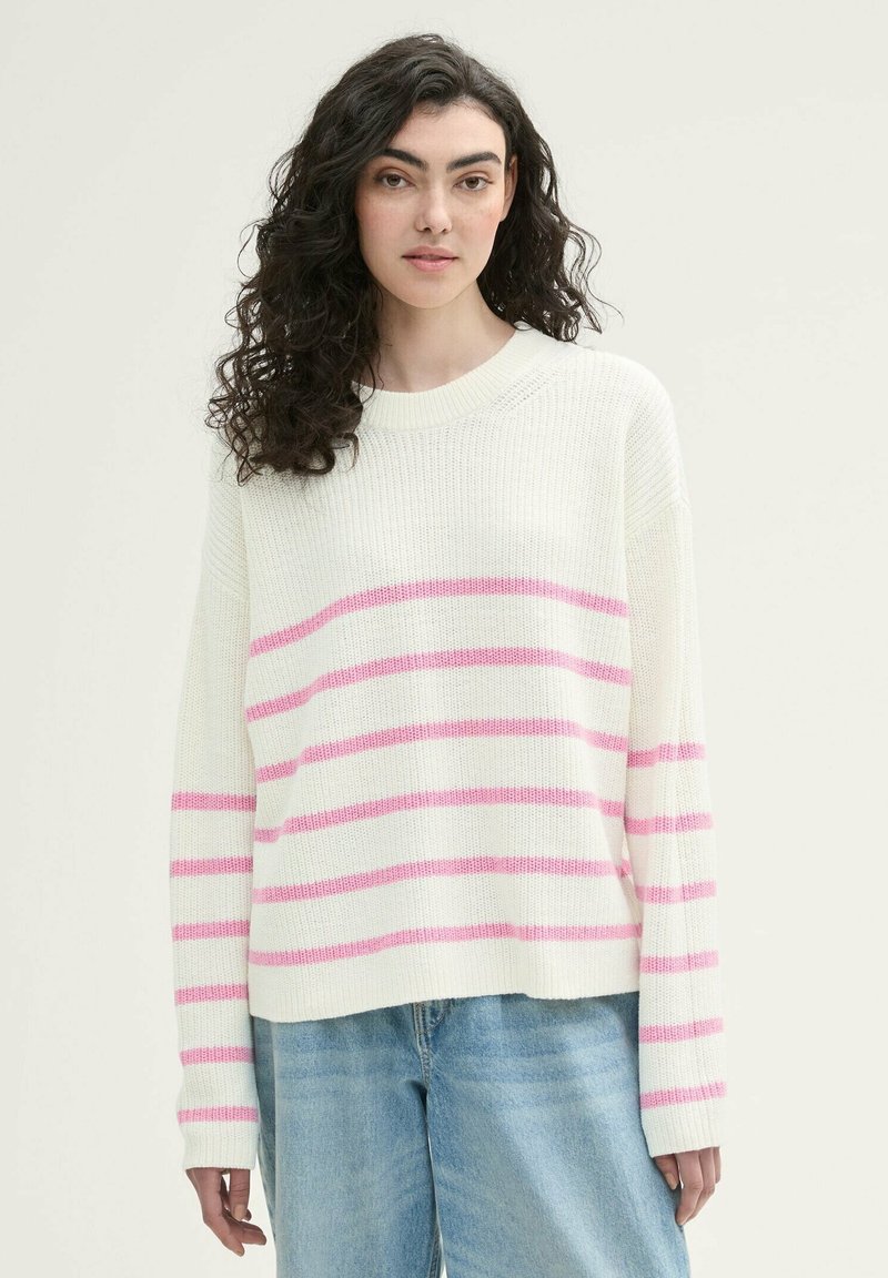 TOM TAILOR DENIM GESTREIFTER - Maglione - placed pink white stripe