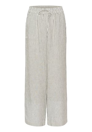 Kaffe KAMILIA - Trousers - chalk black stripe