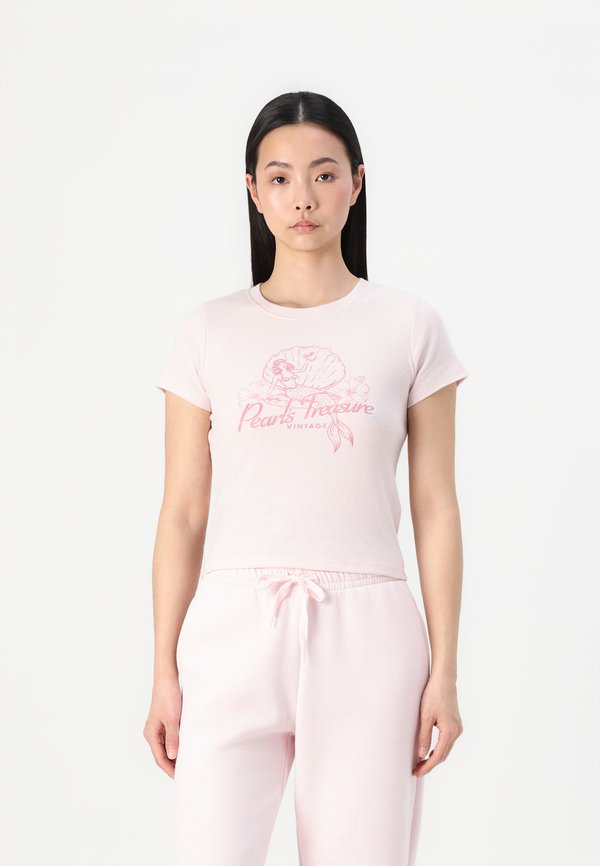 Floral Graphic Baby Tee - Print T-shirt - pale lilac